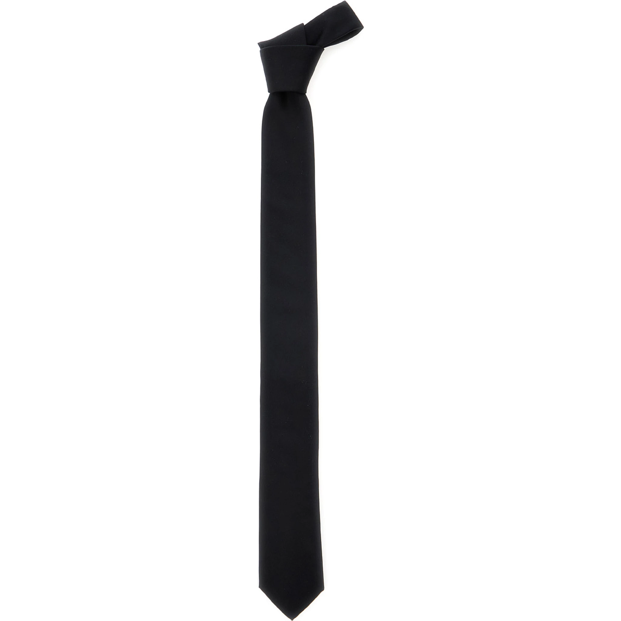 Black Tie with Single Loop on the Rear in Silk Man