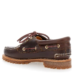 Nordeen Brown Loafers with Embossed Logo on the Side in Leather Woman