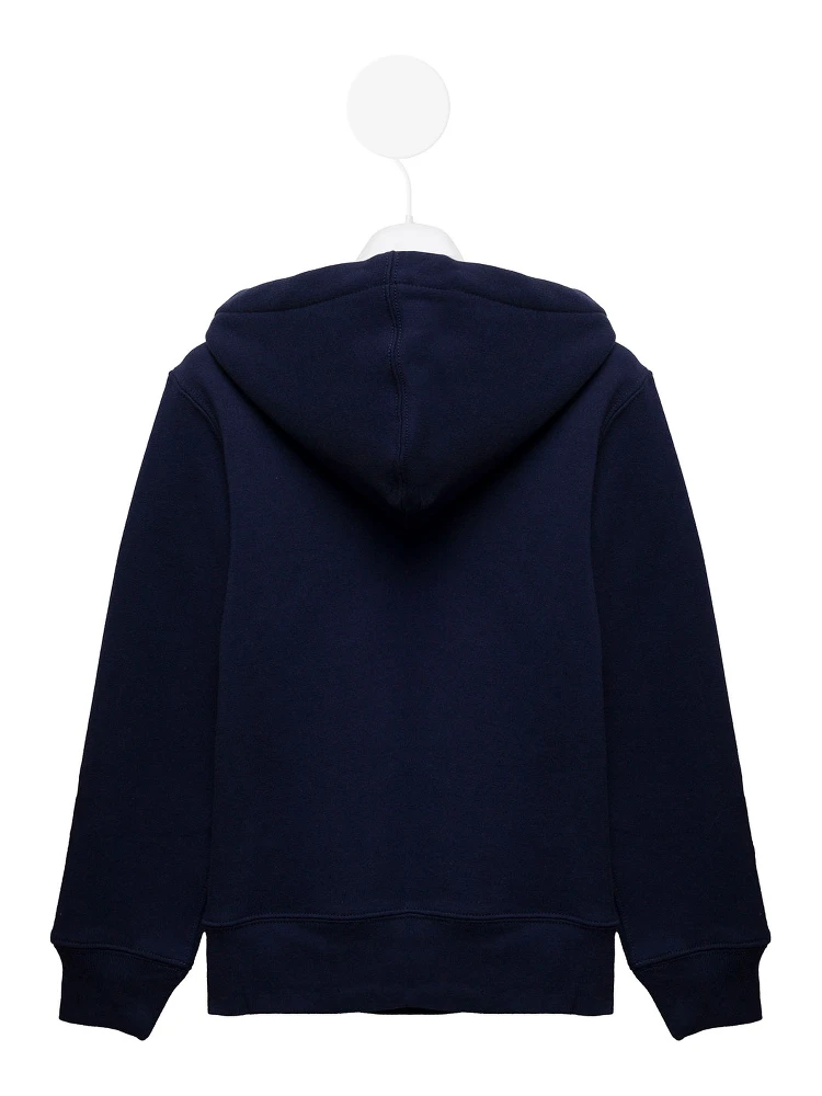 Blue Cotton Hoodie with  Logo Polo Ralph Lauren Kids Boy alternative