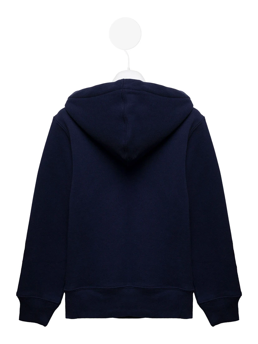 Blue Cotton Hoodie with  Logo Polo Ralph Lauren Kids Boy