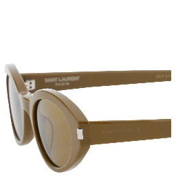 Brown Sunglasses with Cat-Eye Design and Embossed Logo Lettering on the Temples in Acetate Woman