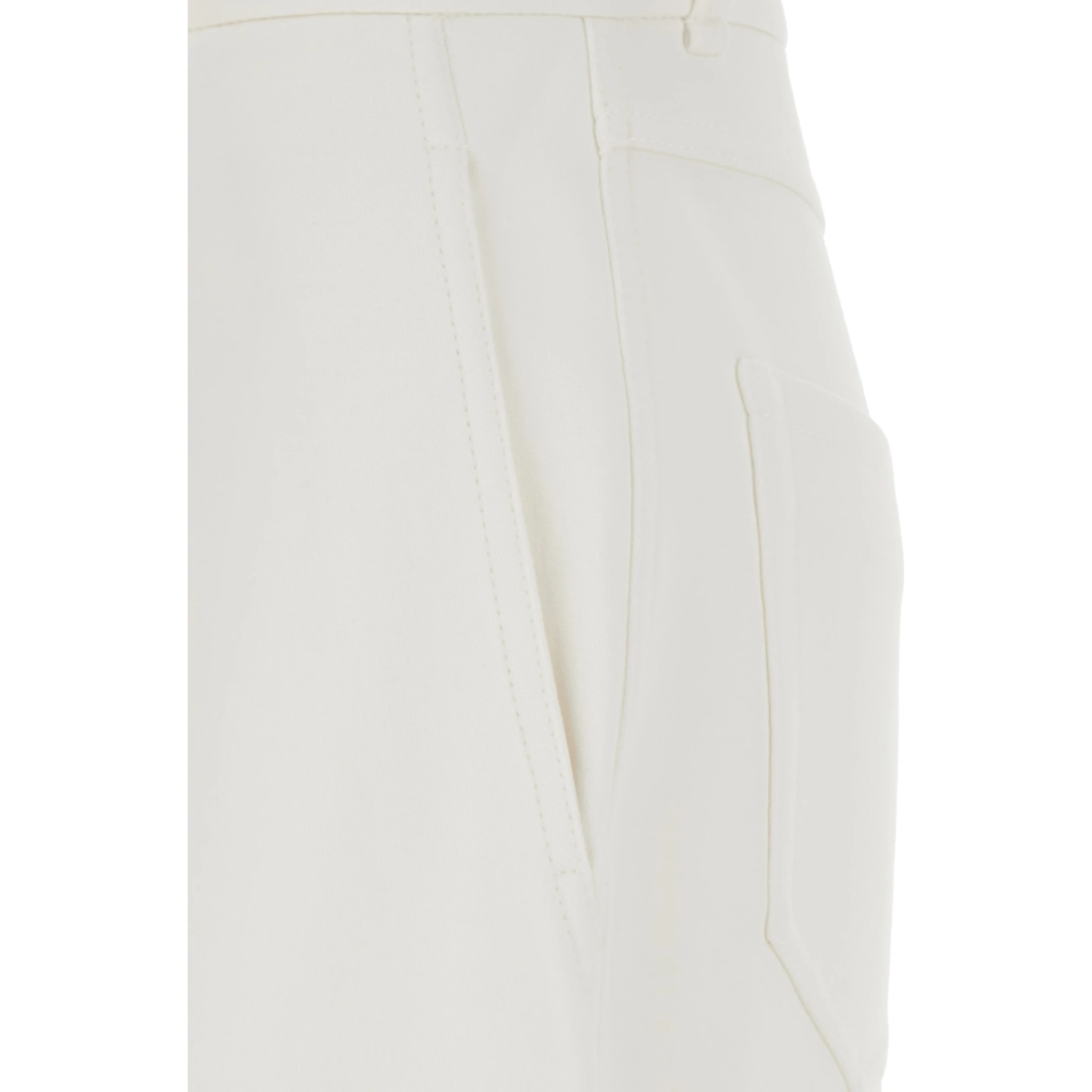 Merlot White Pants with Belt Loops in Cotton Blend Woman