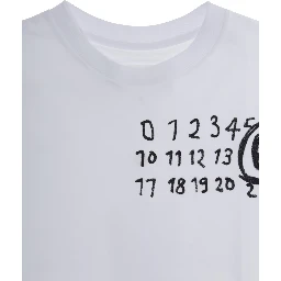 White Crewneck T-Shirt with Logo Print on the Front in Cotton Boy