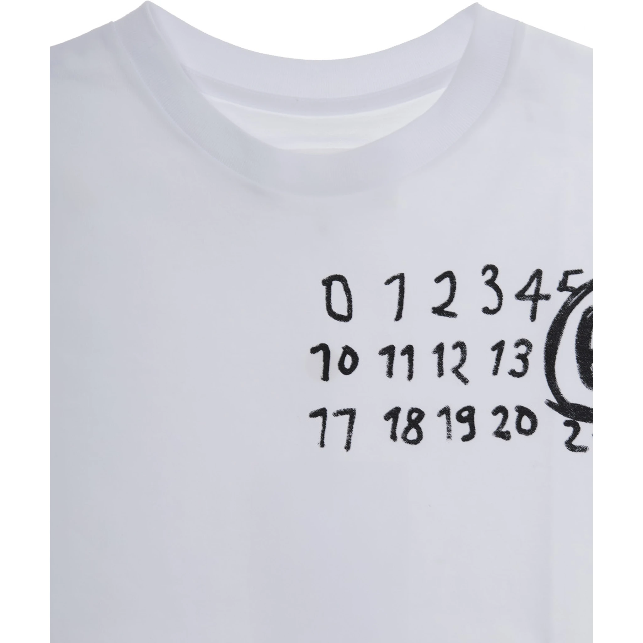 White Crewneck T-Shirt with Logo Print on the Front in Cotton Boy