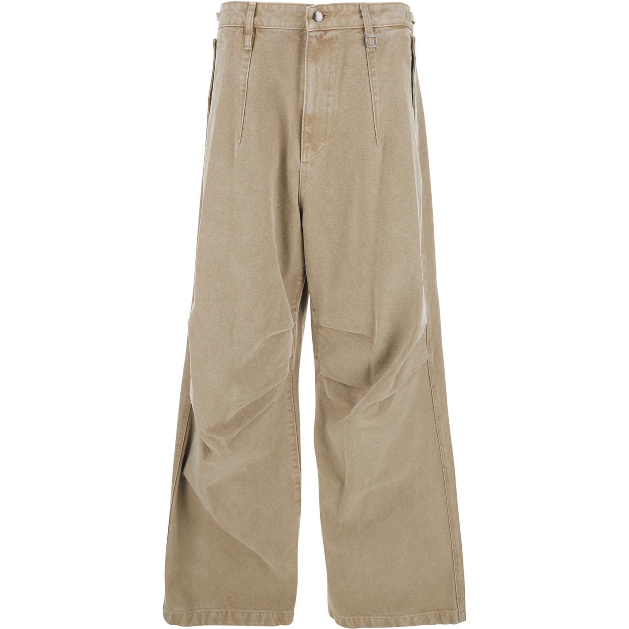 Beige Pants with Belt Loops in Cotton Man