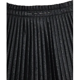 Black Pleated Skirt in Eco Leather Girl