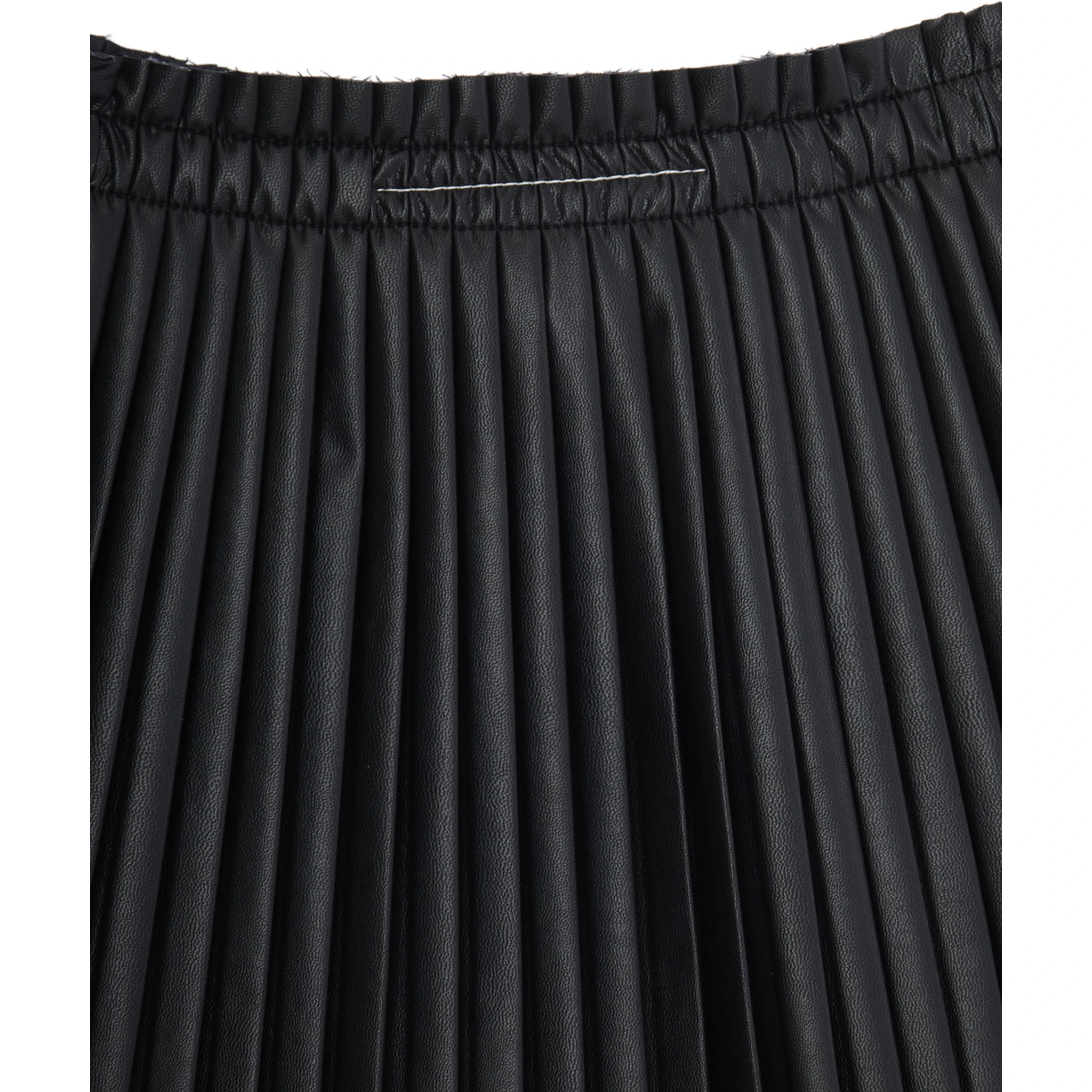 Black Pleated Skirt in Eco Leather Girl