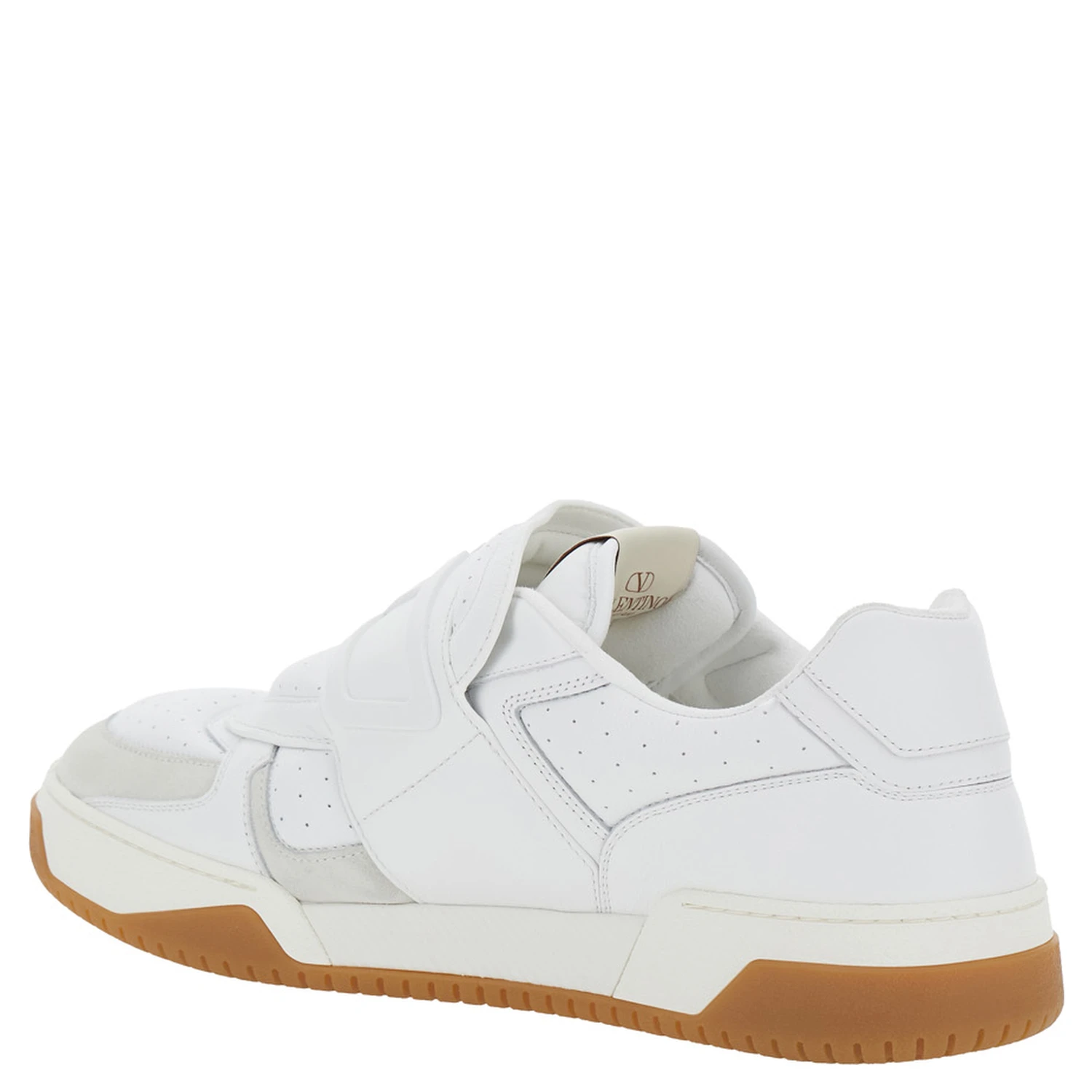 Joie de Jouer White Low Top Sneakers with Perforated Details and Maxi VLogo on the Front in Leather Man