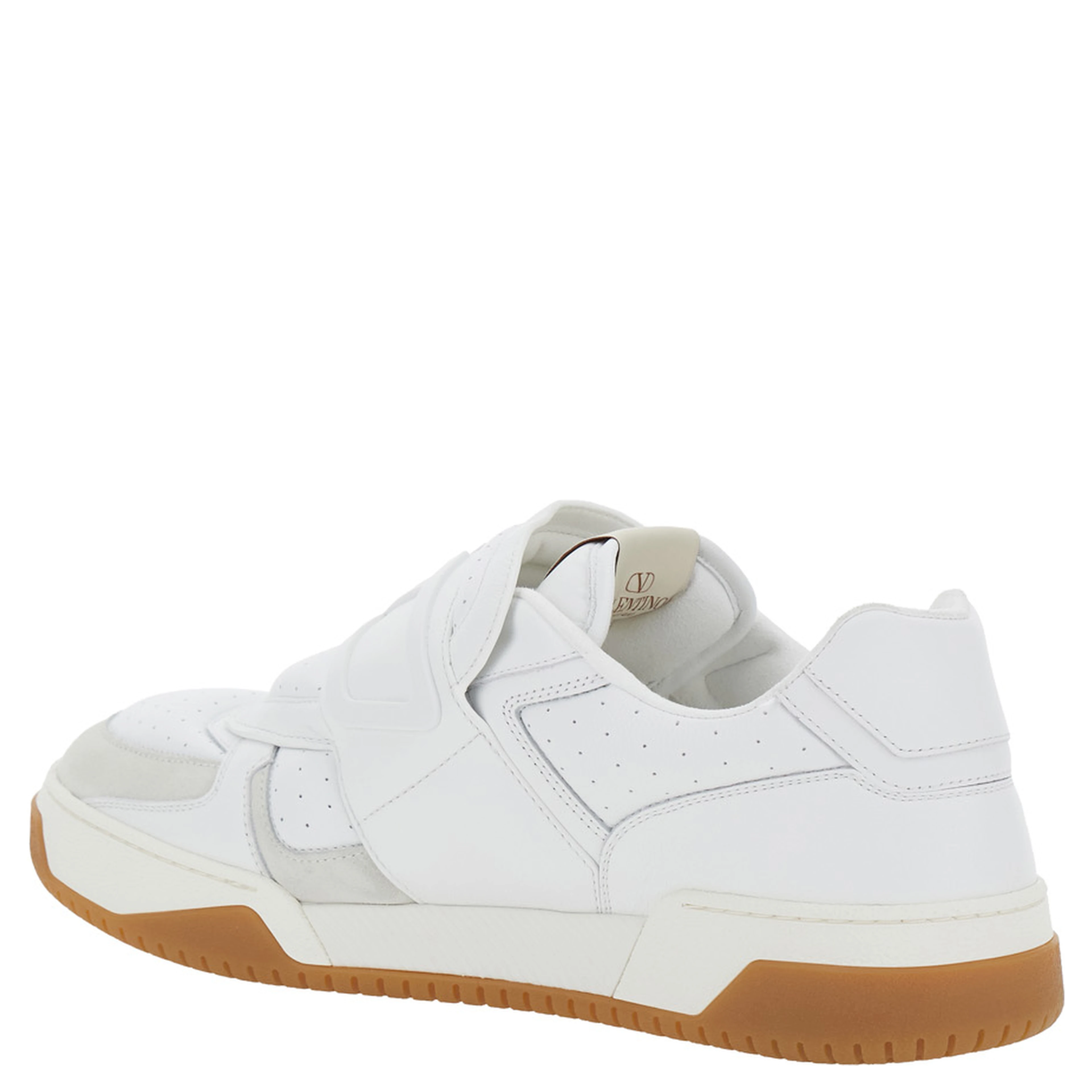 Joie de Jouer White Low Top Sneakers with Perforated Details and Maxi VLogo on the Front in Leather Man