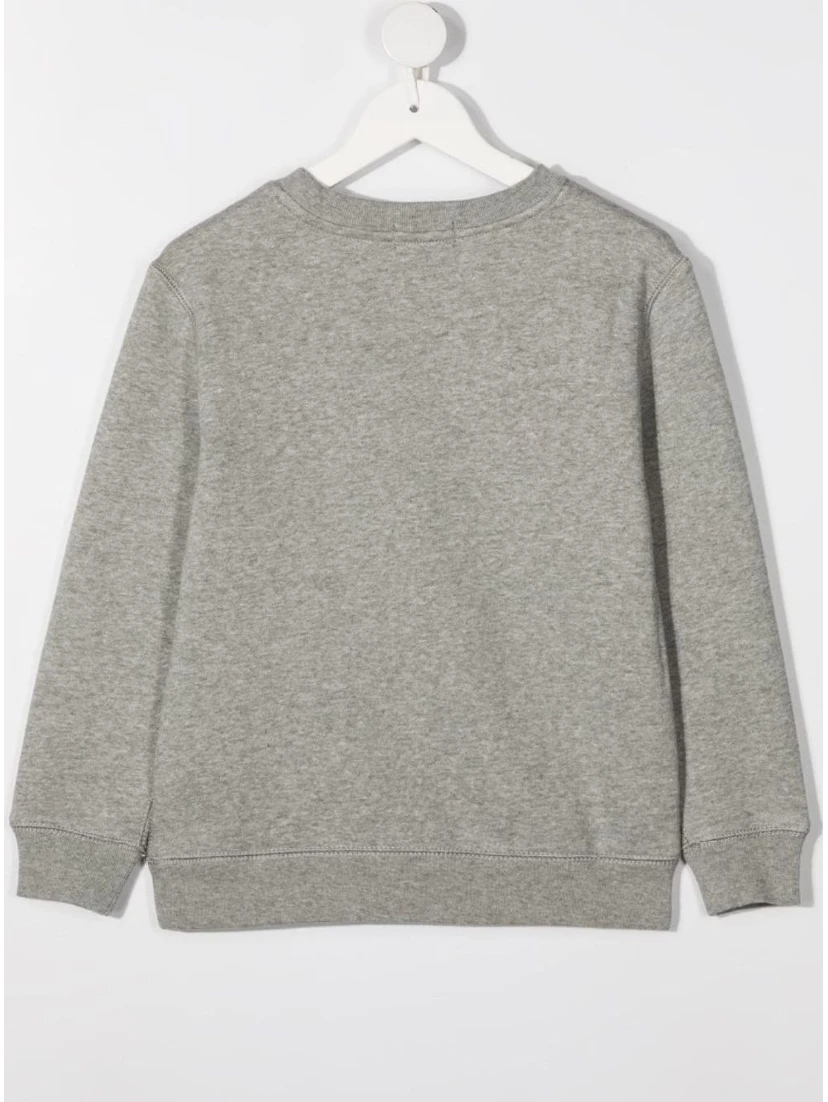 Grey Sweatshirt with Logo on the Front in Cotton Boy