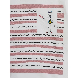 White Long Sleeve T-Shirt with Front Print in Cotton Girl