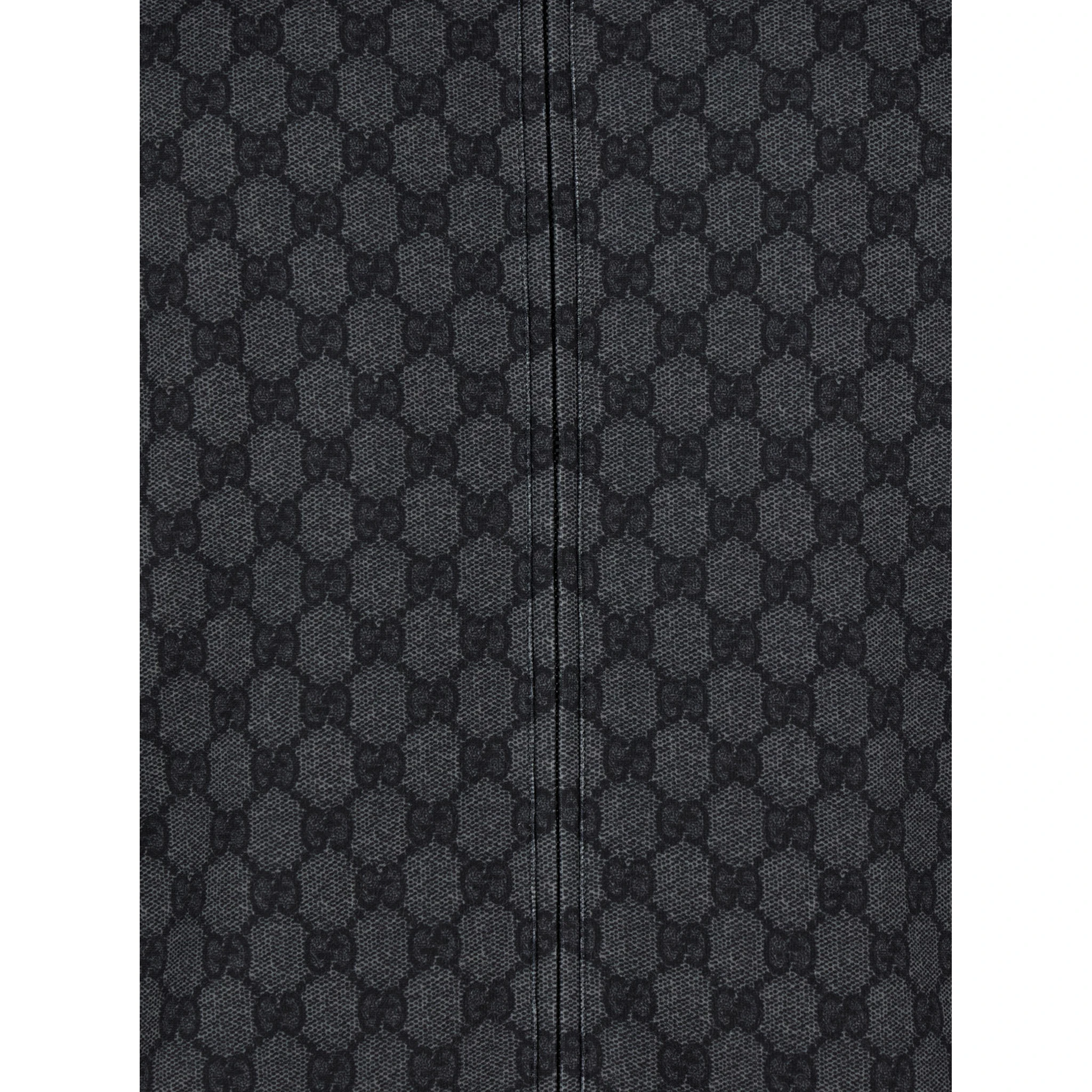 Grey Sweatshirt with High Neck and All-Over GG Print in Tech Fabric Woman