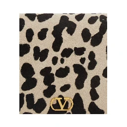 Brown Mini Bag with Adjustable Shoulder Strap and Leopard Motif in Leather Woman