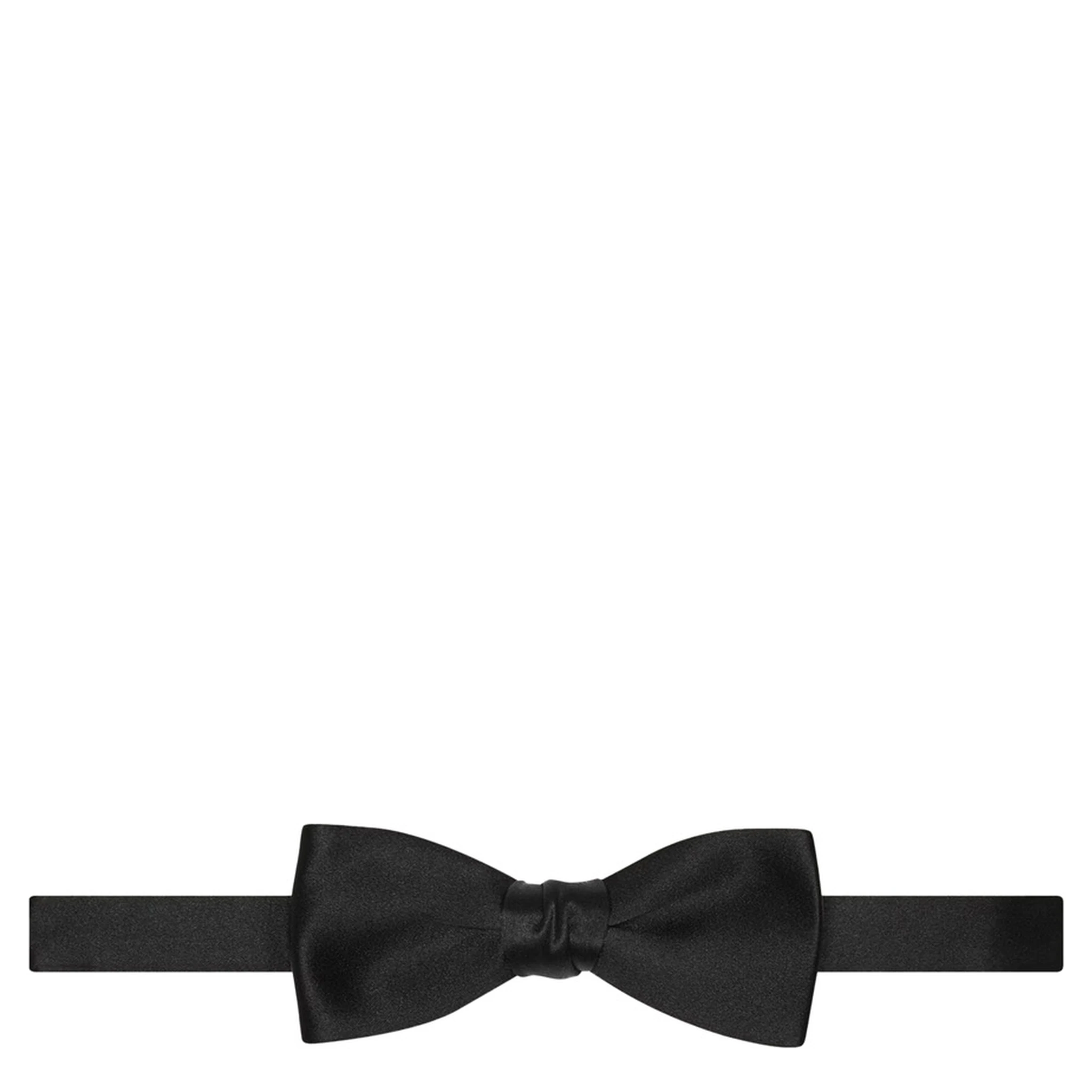 Black Ready-To-Wear Bowtie with Hook Closure in Silk Man