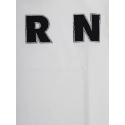 White Long Sleeve T-Shirt with Front Lettering Logo in Cotton Girl