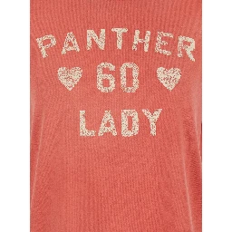 Red Crewneck T-Shirt with Maxi Logo on Front and Rear in Cotton Jersey Woman