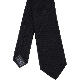 Black Tie with Single Loop on the Rear in Silk Man
