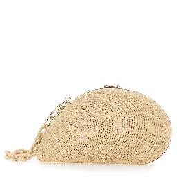 Bridget Beige Shell-Shaped Clutch in Raffia Woman