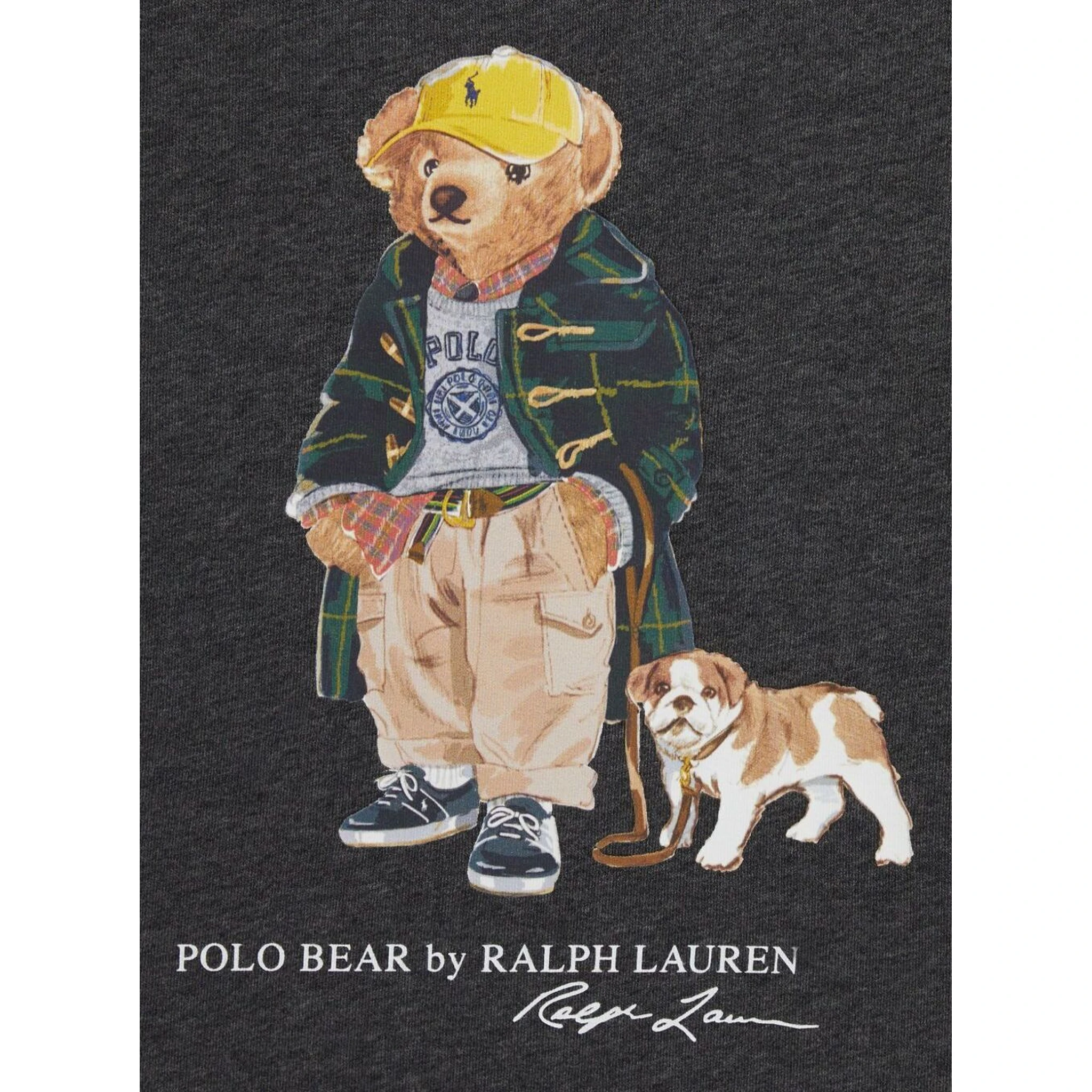 Grey Sweatshirt with Polo Bear Print on the Front in Cotton Boy