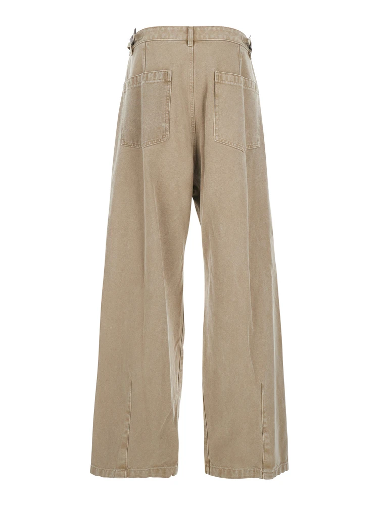 Beige Pants with Belt Loops in Cotton Man alternative
