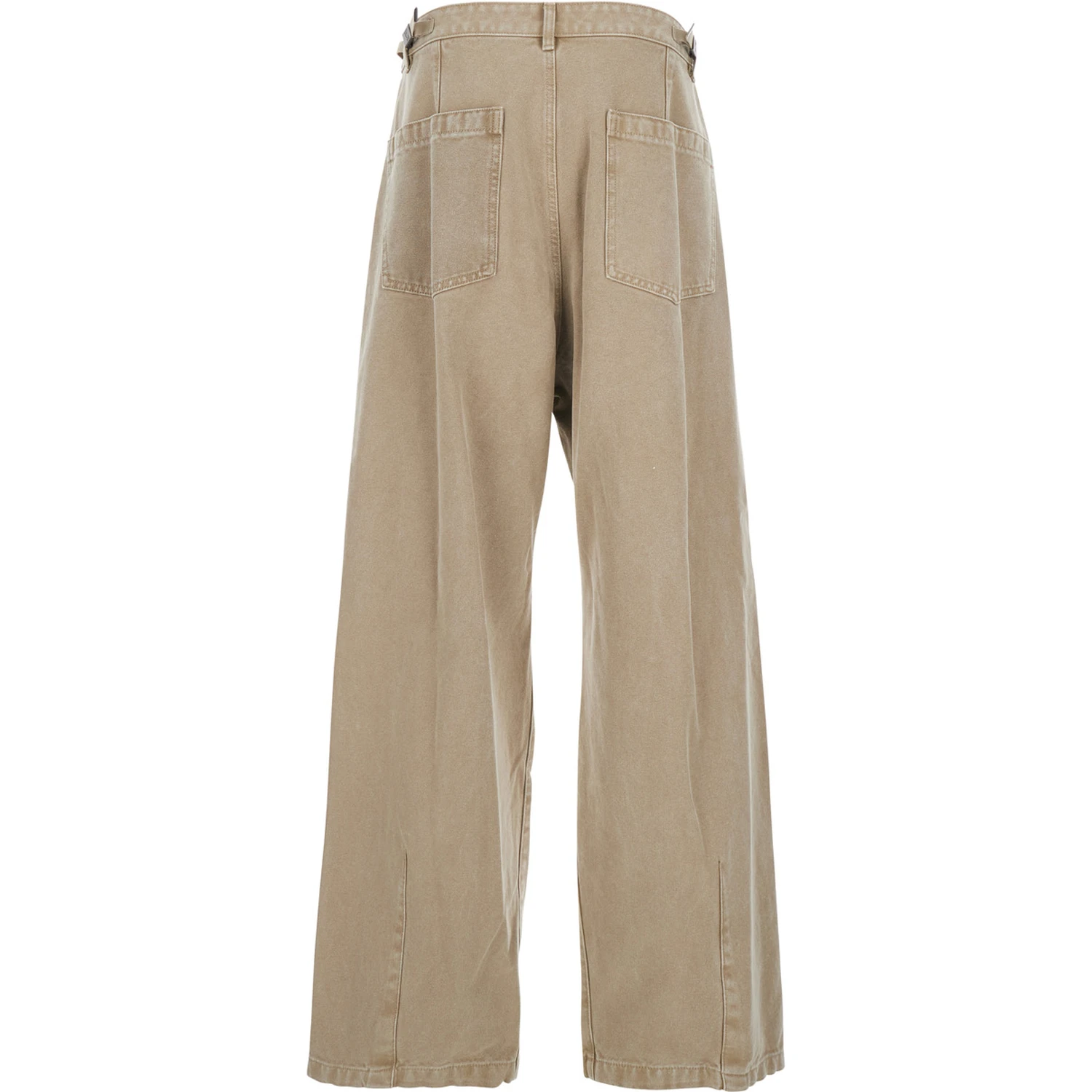 Beige Pants with Belt Loops in Cotton Man