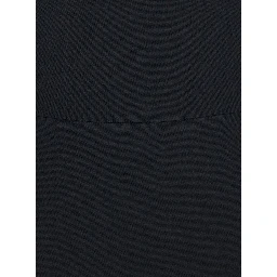 Black Mini Dress with Flared Skirt and Square Neckline in Viscose Blend Stretch Woman