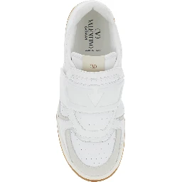 Joie de Jouer White Low Top Sneakers with Perforated Details and Maxi VLogo on the Front in Leather Man