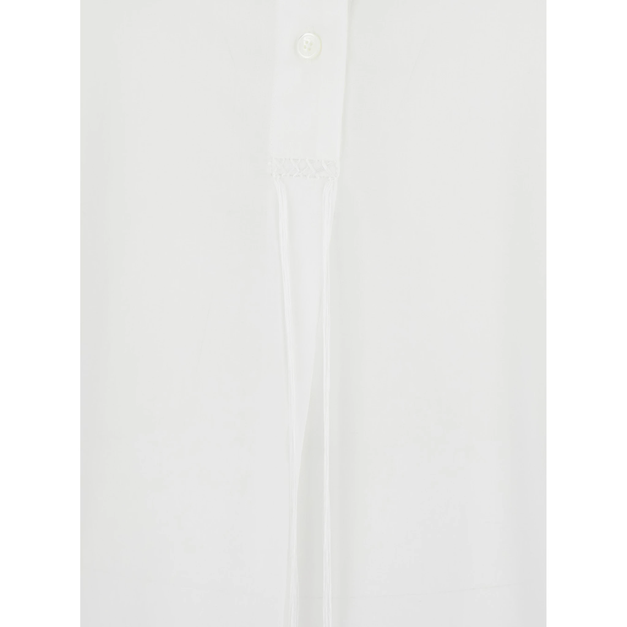 White Shirt with Stand-Up Collar in Cotton Woman