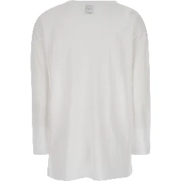 White Shirt with Boart Neckline in Linen Woman