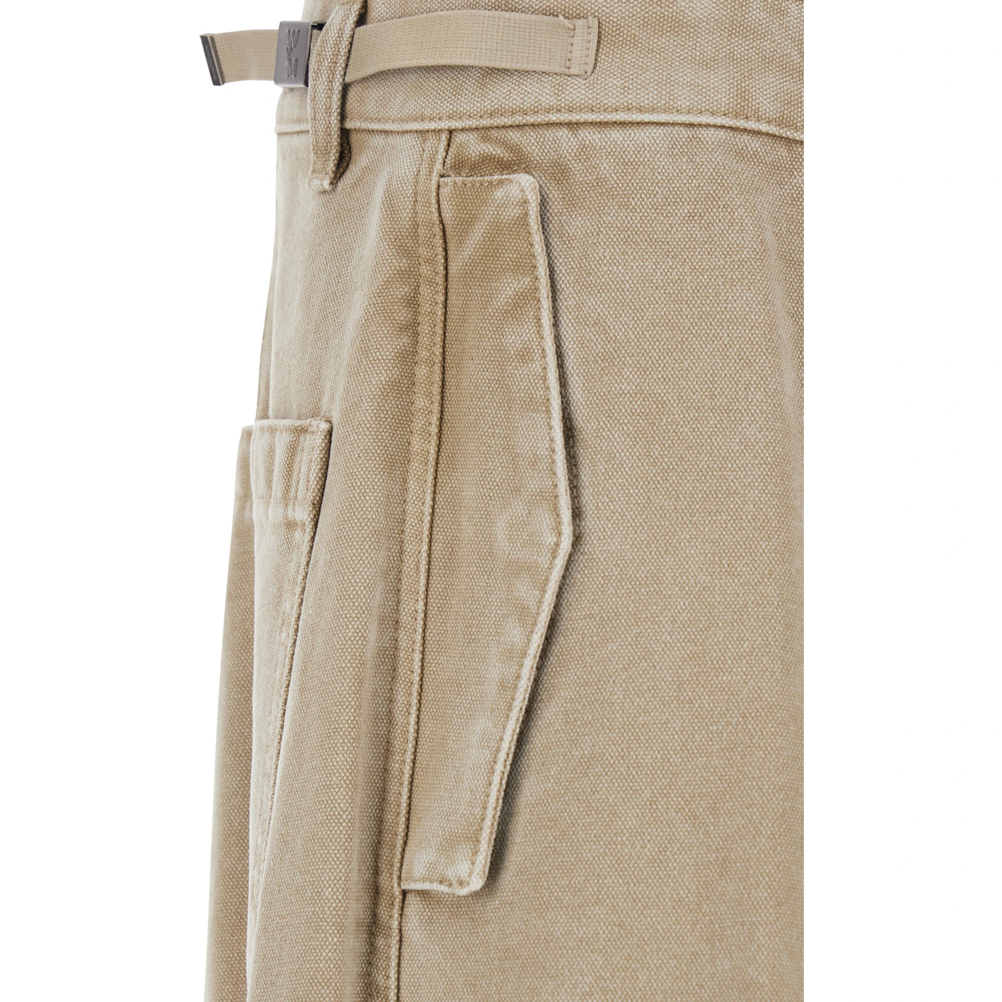 Beige Pants with Belt Loops in Cotton Man