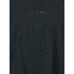 Dark Grey T-Shirt with Logo Lettering on the Front Tone-on-Tone in Cotton Man