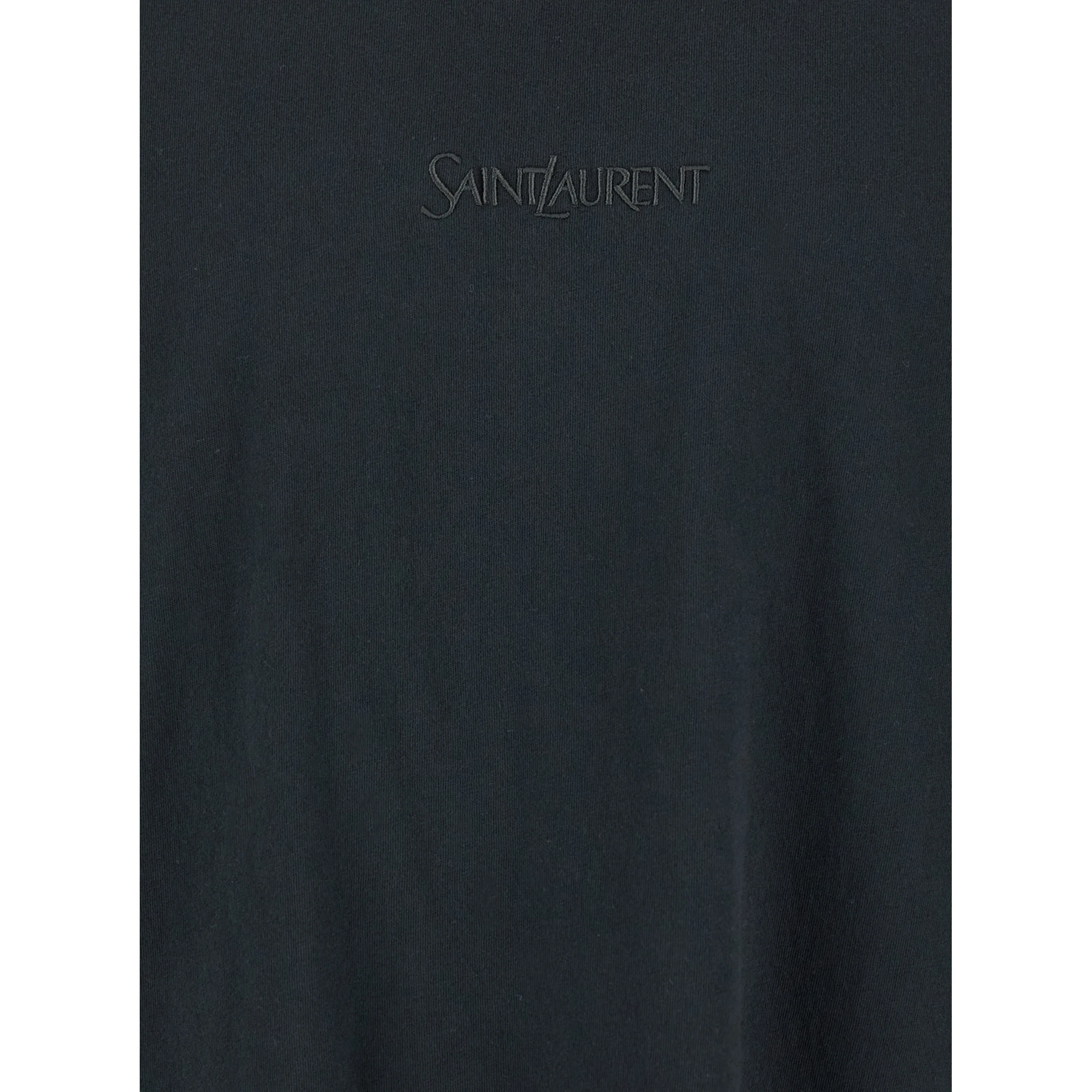 Dark Grey T-Shirt with Logo Lettering on the Front Tone-on-Tone in Cotton Man