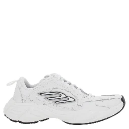 Monday White Low Top Sneakers with Logo Detail on the Side and Size Patch on the Heel in Leather Woman