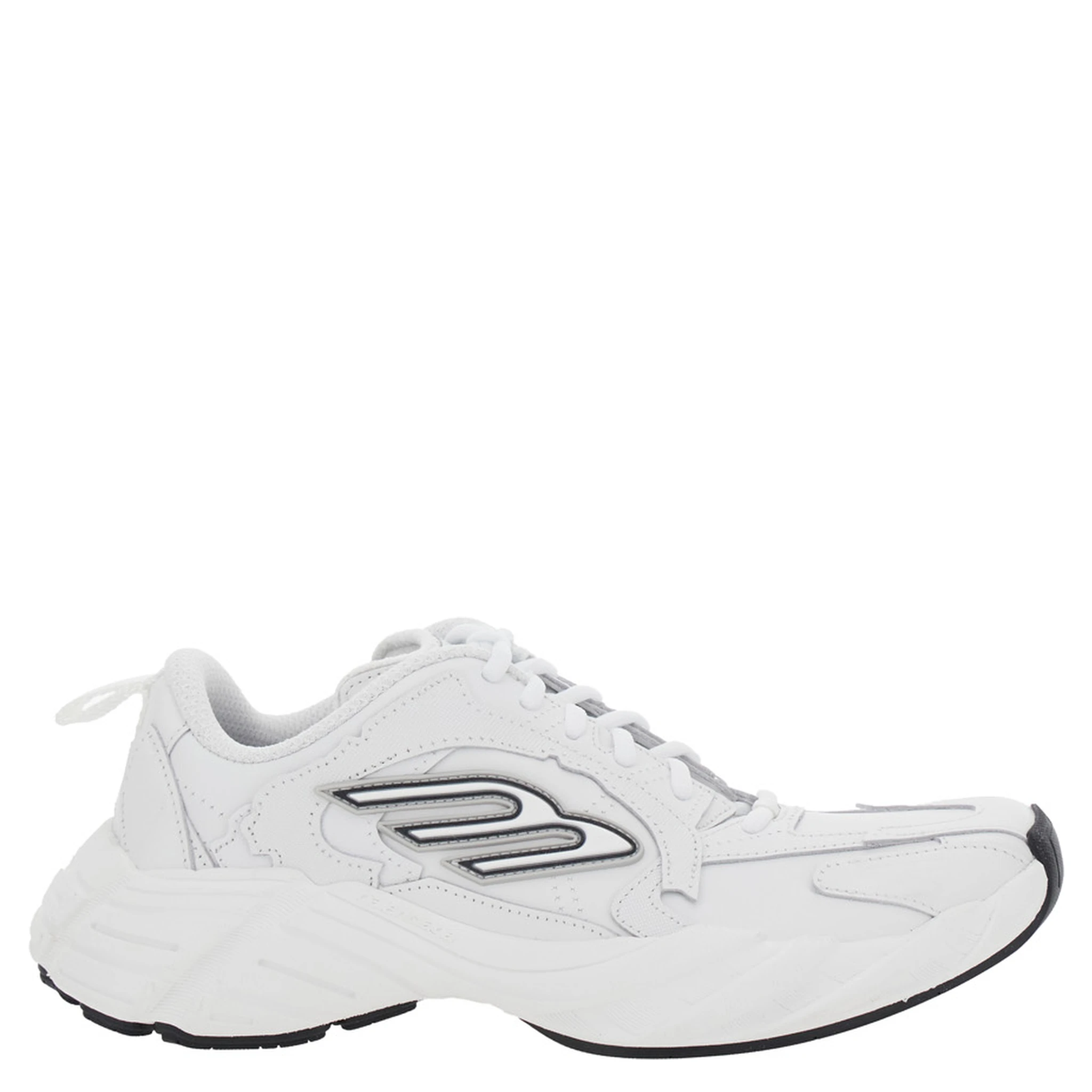Monday White Low Top Sneakers with Logo Detail on the Side and Size Patch on the Heel in Leather Woman