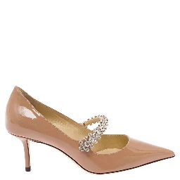 Bing Pink Pumps with Crystal Embellishment in Patent Leather Woman