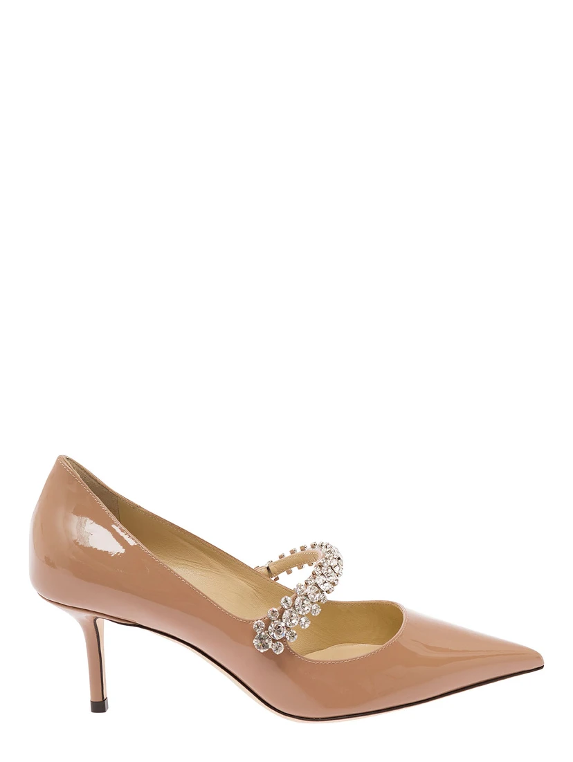 Bing Pink Pumps with Crystal Embellishment in Patent Leather Woman