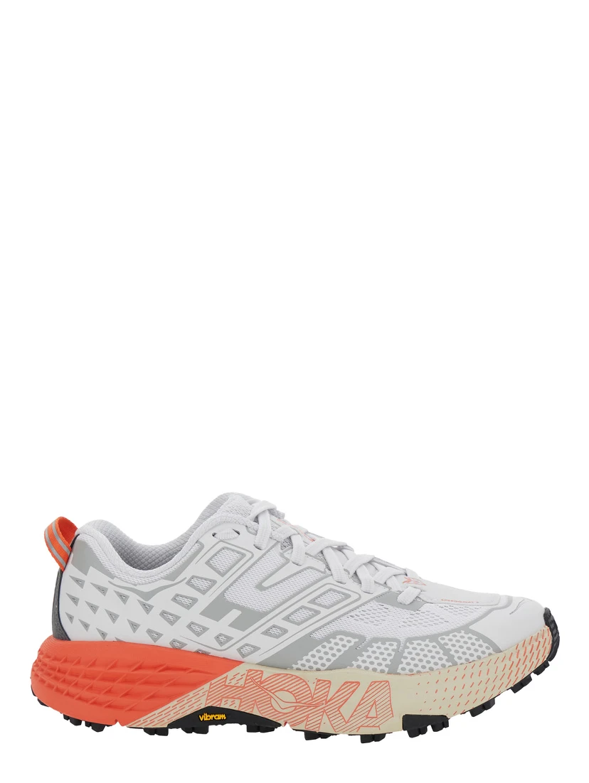 Speedgoat White Low Top Sneakers with Geometric Motif in Tech Fabric Unisex