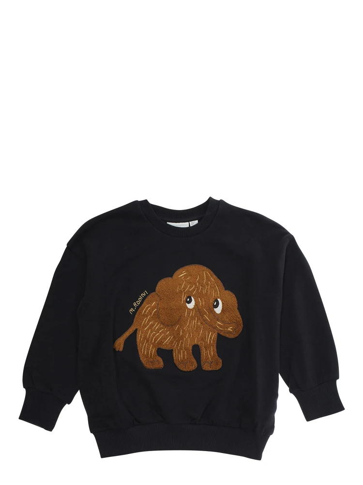 Black Sweatshirt with Maxi Logo on the Front in Cotton Boy
