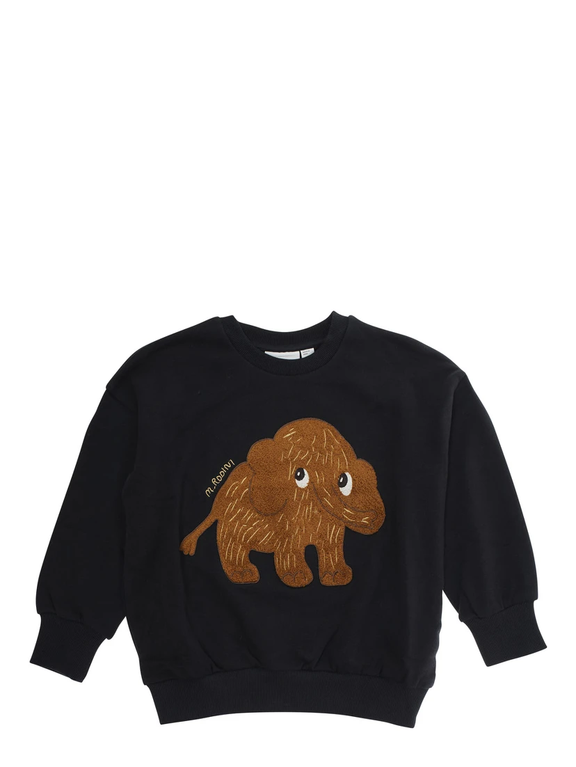 Black Sweatshirt with Maxi Logo on the Front in Cotton Boy