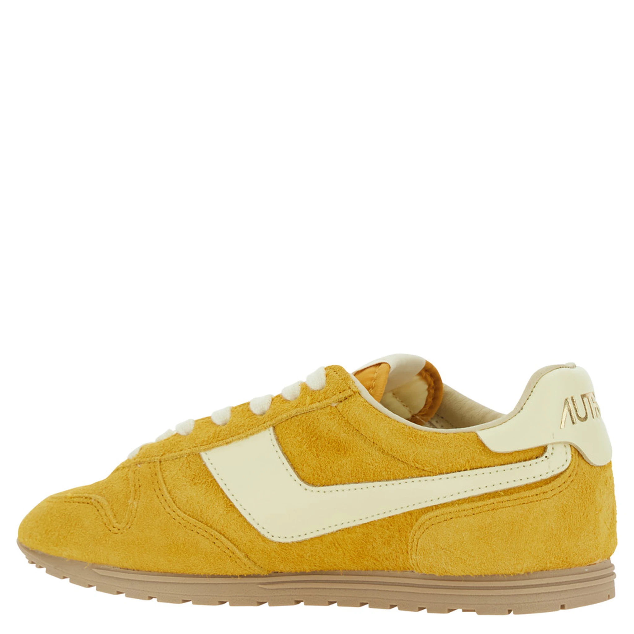 Windspin Low Yellow Sneaker with Logo on the Side and on the Heel in Suede Woman