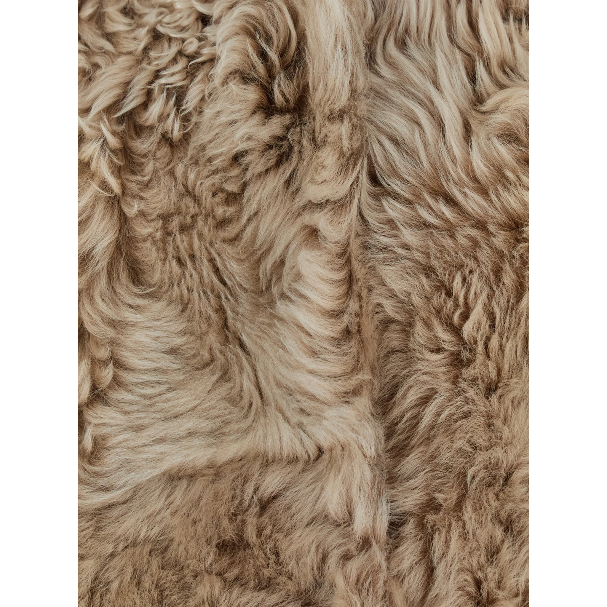 Beige Fur Coat with Fixed Hood and Hidden Fastening in Fur Woman