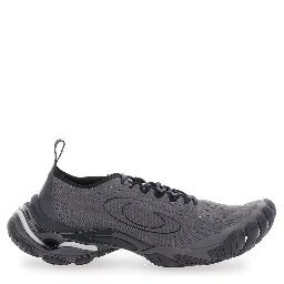 Anatomic Runner Black Sneaker with Anatomical Five-Toe Shape in Tech Fabric Man