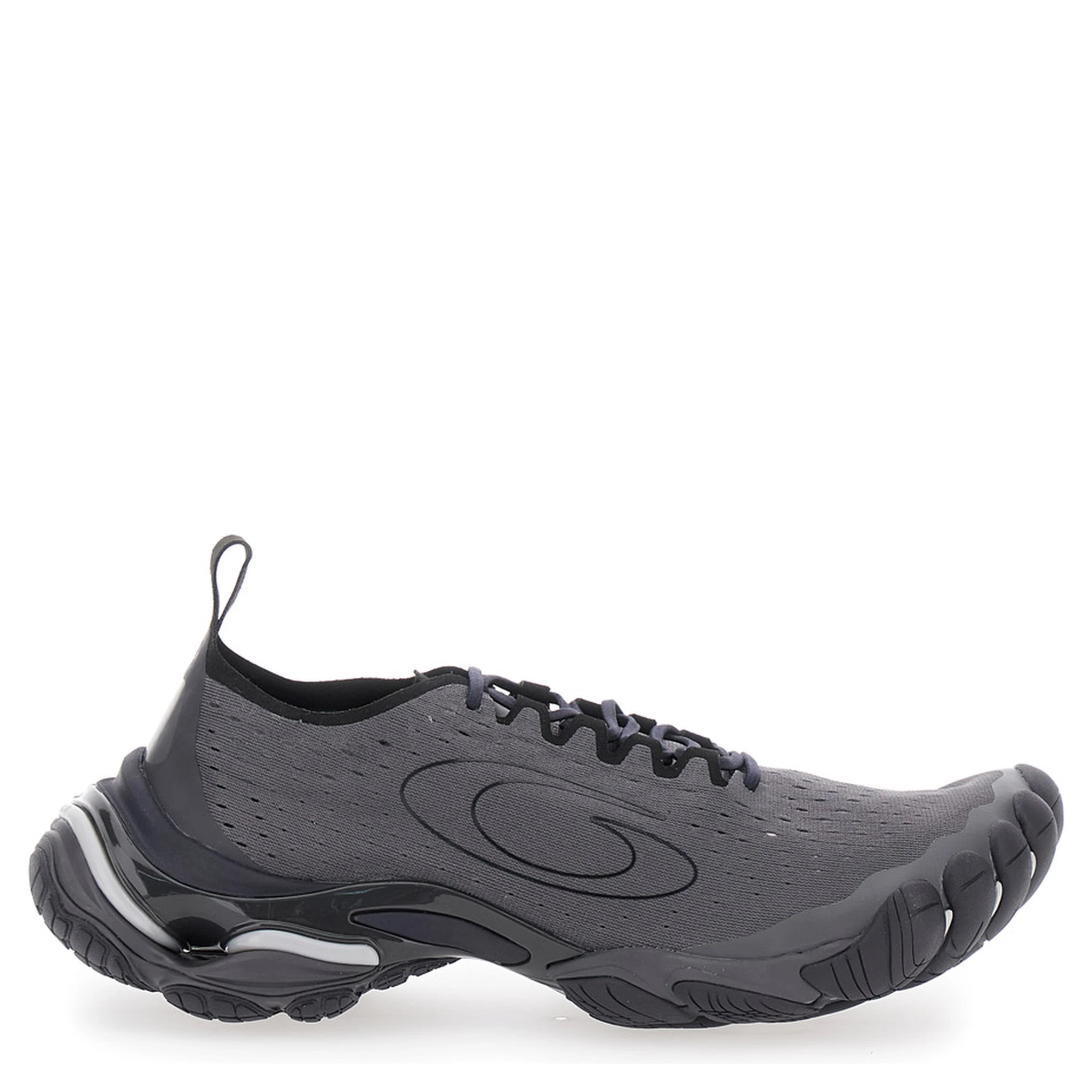 Anatomic Runner Black Sneaker with Anatomical Five-Toe Shape in Tech Fabric Man