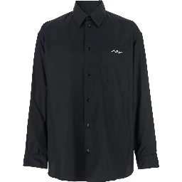 Brush Arrow Black Shirt with Logo Lettering on the Front and Maxi Print on the Rear in Cotton Blend Woman