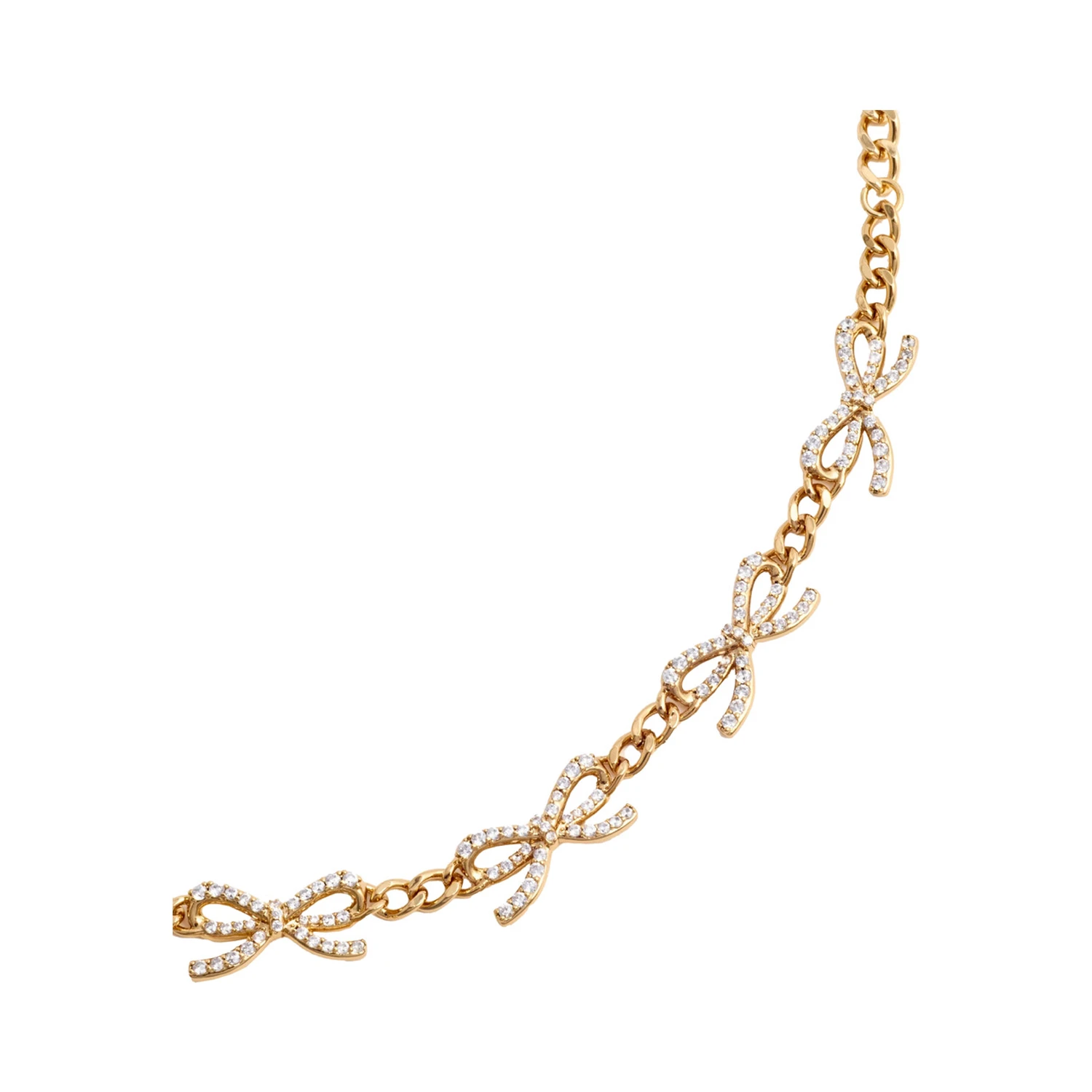 Metallic Bracelet with Bow nad Crystal Embellishments in Copper Woman