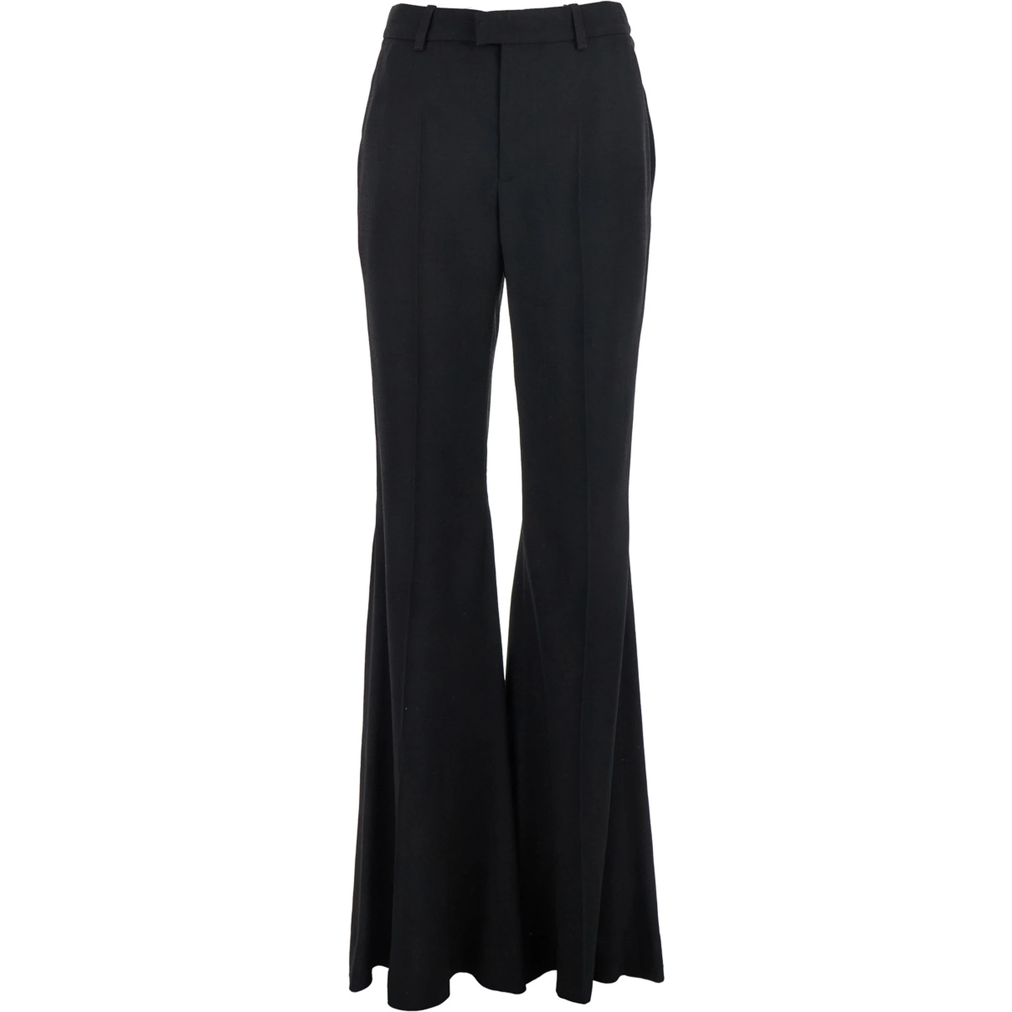 Black Pants with Belt Loops and Flared Leg in Viscose Woman