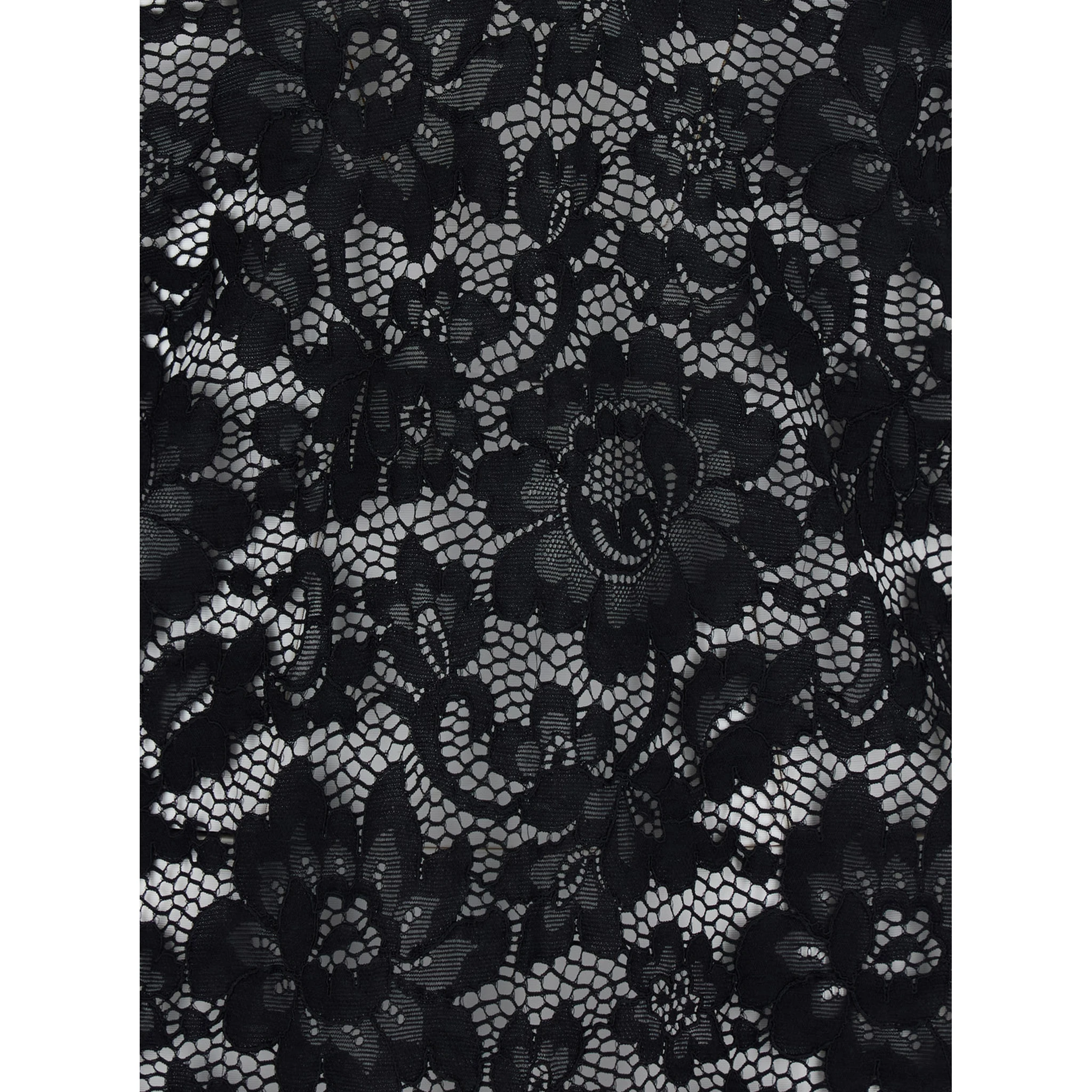 Bohemia Black Mini Dress with All-Over Lace Embroidery in Tech Fabric Stretch Woman