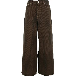 Brown Jeans with Tie-Dye Pattern and Logo Patch on Back in Denim Woman