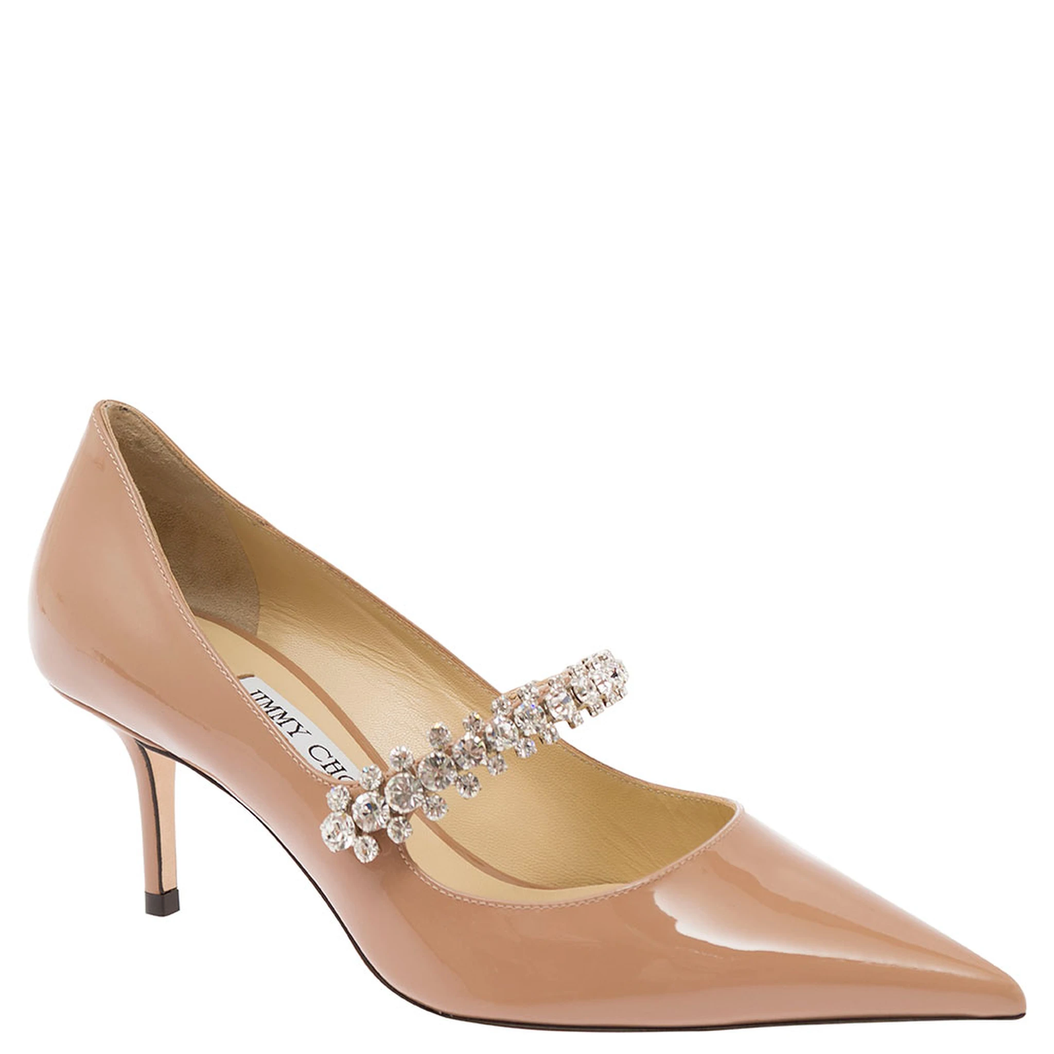 Bing Pink Pumps with Crystal Embellishment in Patent Leather Woman