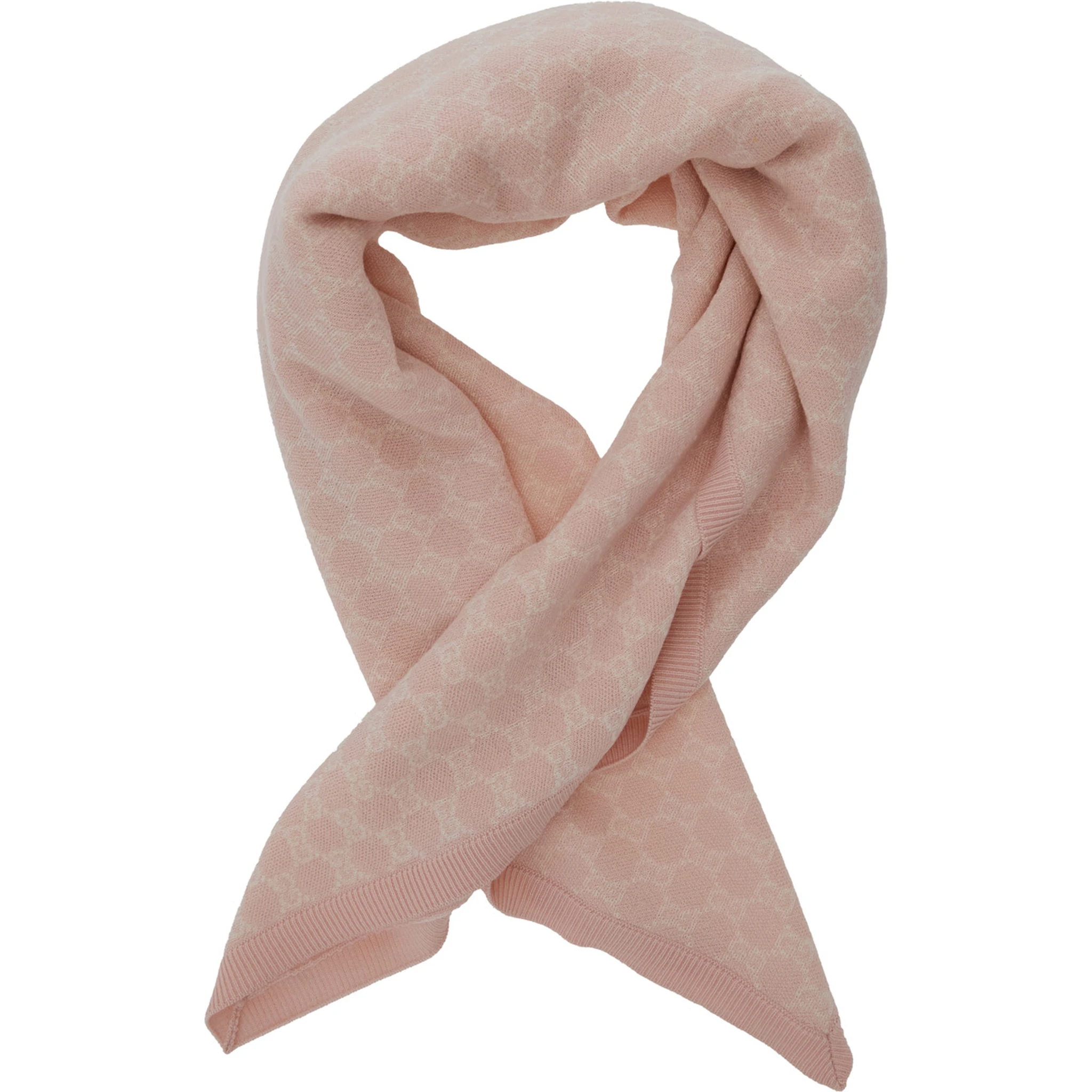 Pink Square Scarf in GG Wool Girl